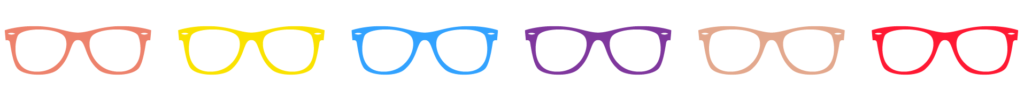 6 brillen in verschillende kleuren